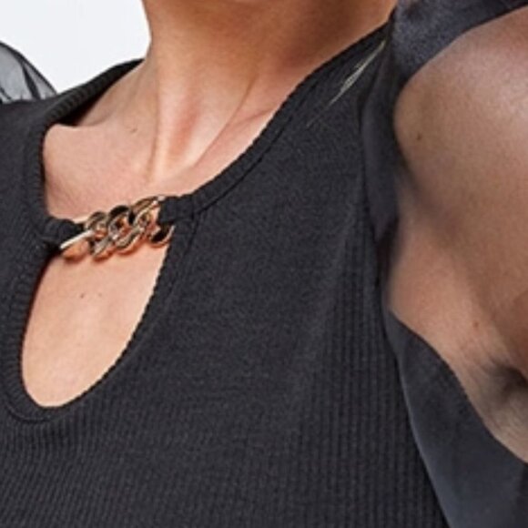 Puff Sleeved Black Top Black - Picture 7 of 8